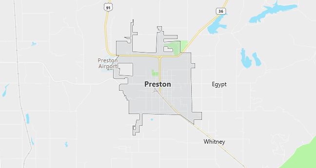 Map of Preston, ID