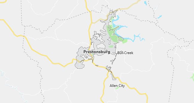 Map of Prestonsburg, KY