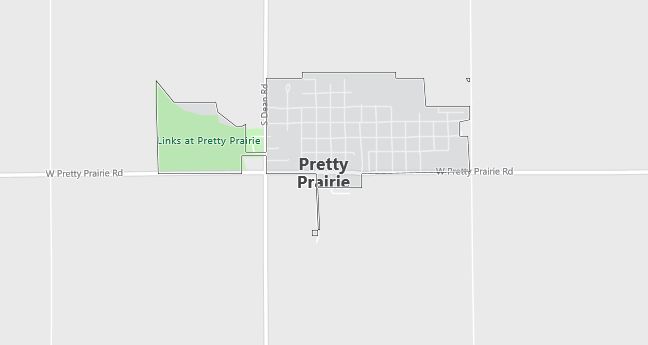 Map of Pretty Prairie, KS