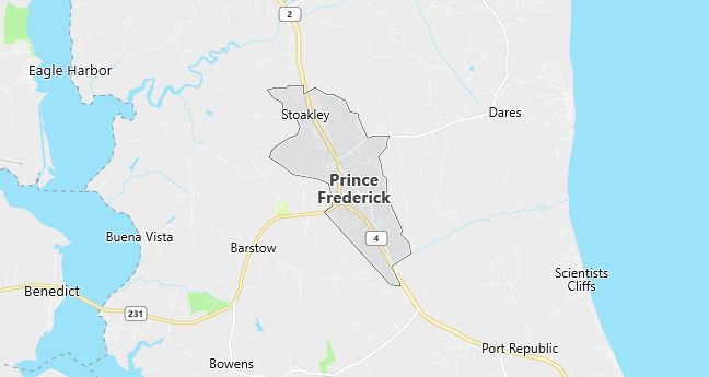 Map of Prince Frederick, MD