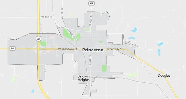 Map of Princeton, IN