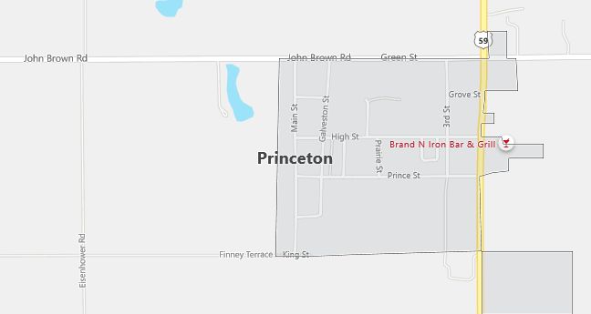 Map of Princeton, KS