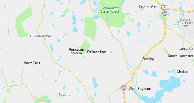 Map of Princeton, MA