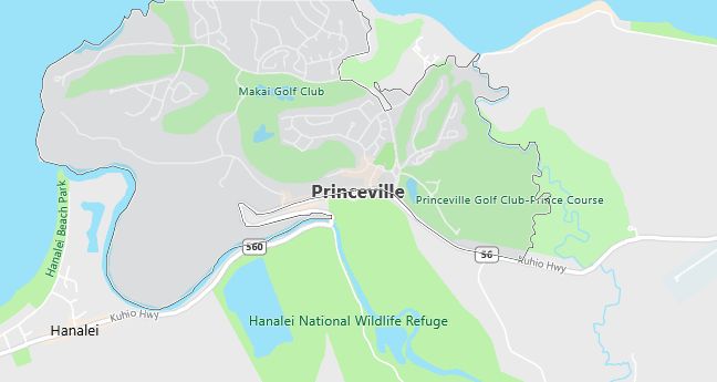 Map of Princeville, HI