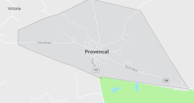 Map of Provencal, LA