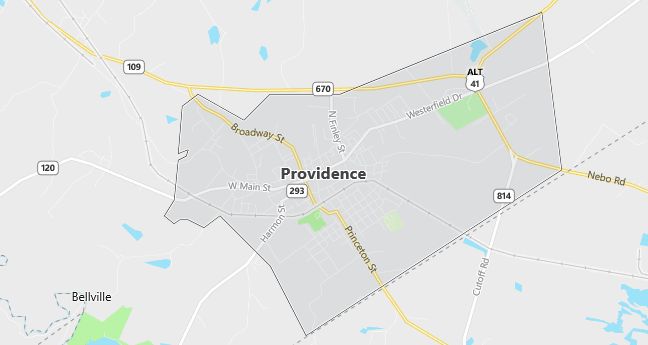 Map of Providence, KY