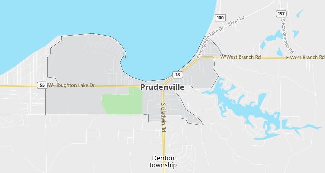 Map of Prudenville, MI