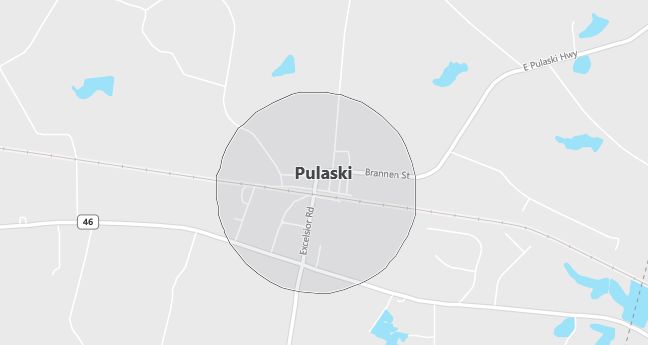 Map of Pulaski, GA