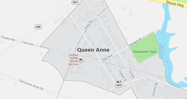 Map of Queen Anne, MD