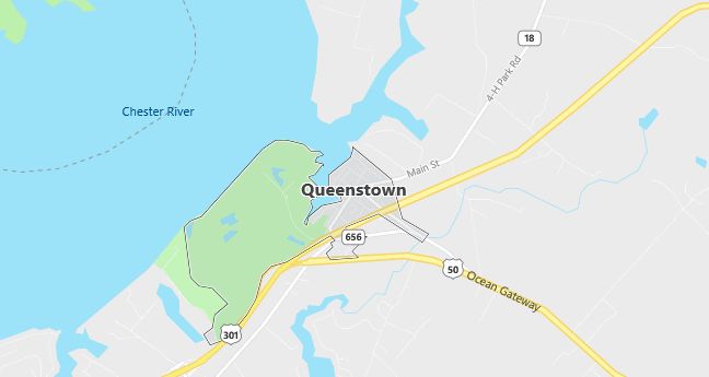 Map of Queenstown, MD