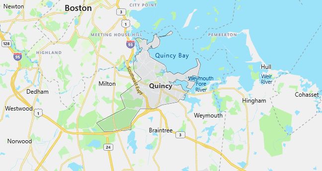 Map of Quincy, MA