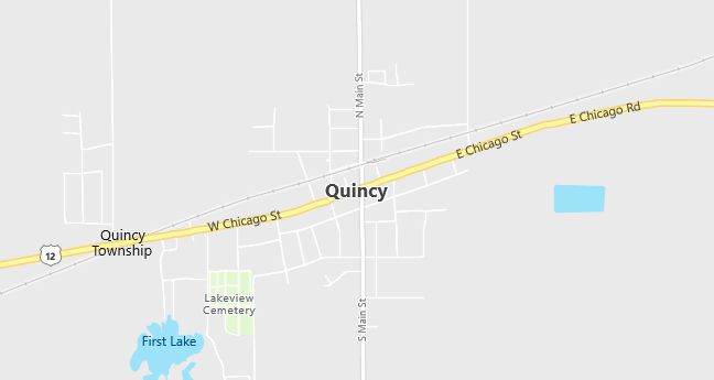 Map of Quincy, MI