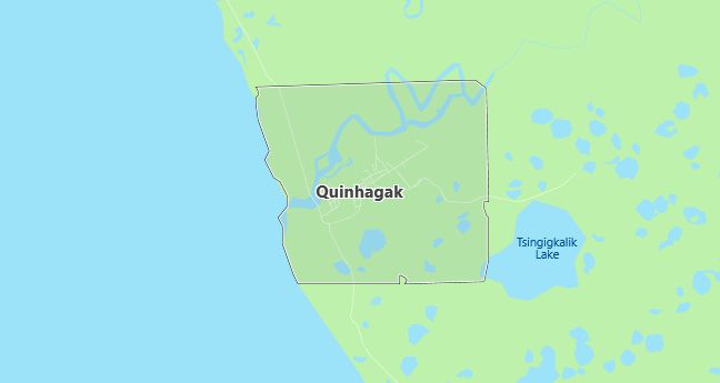 Map of Quinhagak, AK