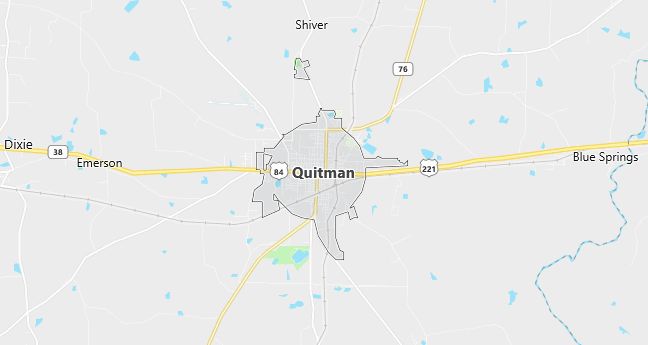 Map of Quitman, GA