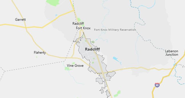 Map of Radcliff, KY