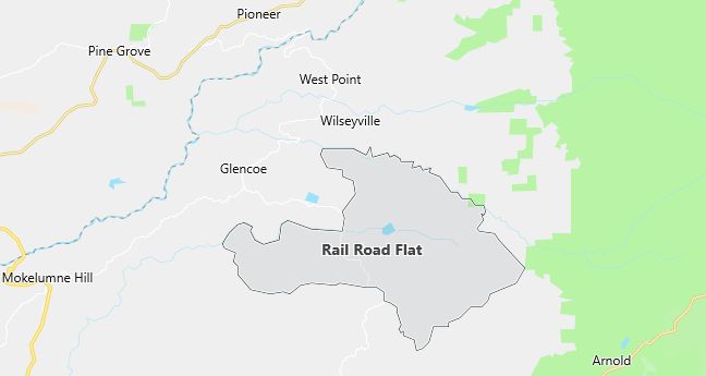 Map of Rail Road Flat, CA