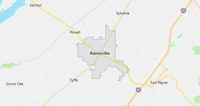 Map of Rainsville, AL