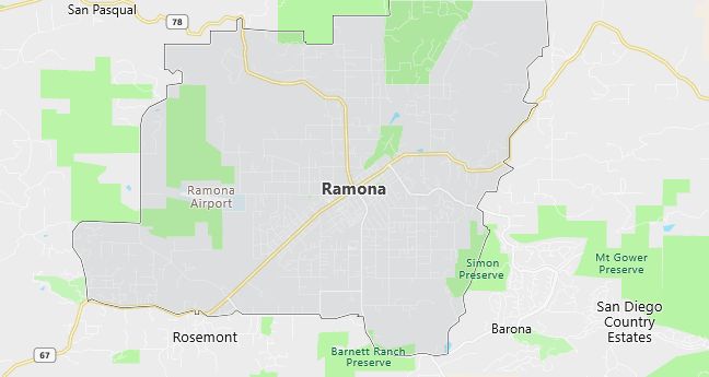 Map of Ramona, CA