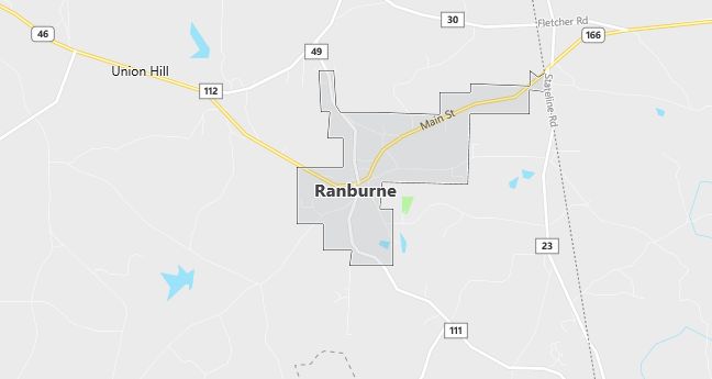 Map of Ranburne, AL