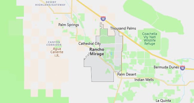 Map of Rancho Mirage, CA