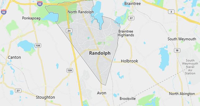 Map of Randolph, MA