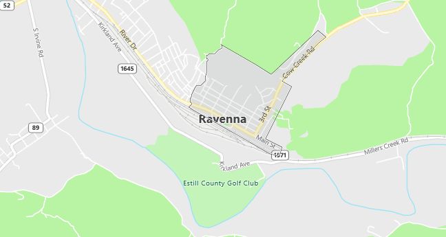 Map of Ravenna, KY