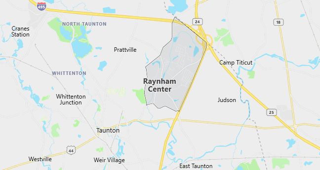 Map of Raynham Center, MA