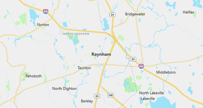 Map of Raynham, MA