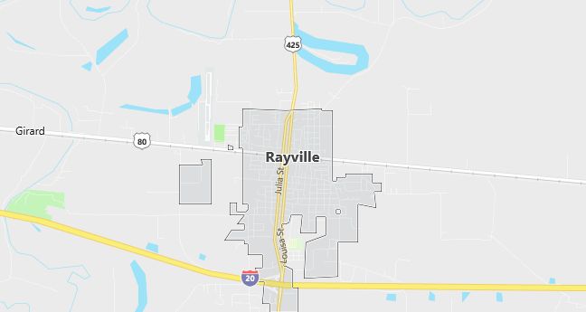 Map of Rayville, LA