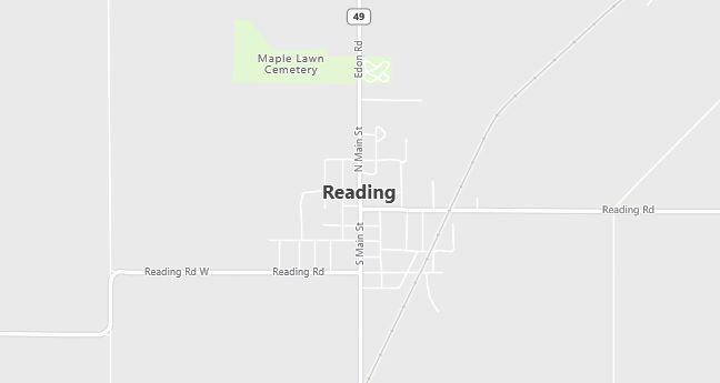 Map of Reading, MI