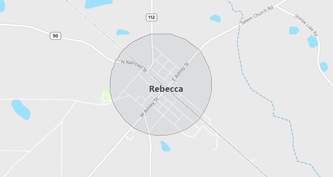 Map of Rebecca, GA