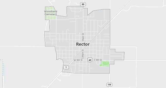 Map of Rector, AR