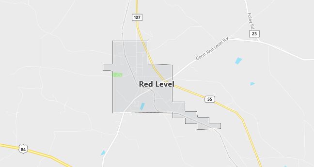 Map of Red Level, AL