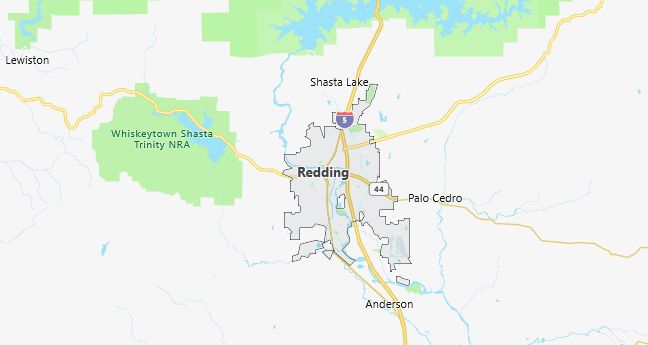 Map of Redding, CA