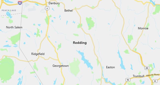 Map of Redding, CT