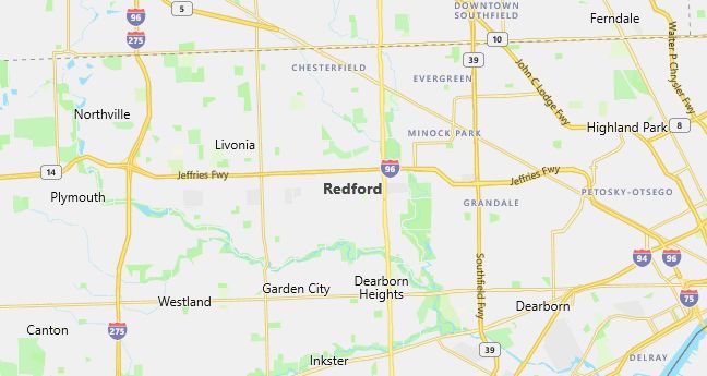 Map of Redford, MI