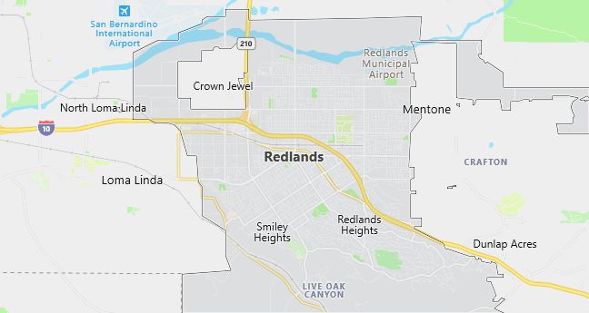 Map of Redlands, CA