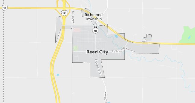 Map of Reed City, MI