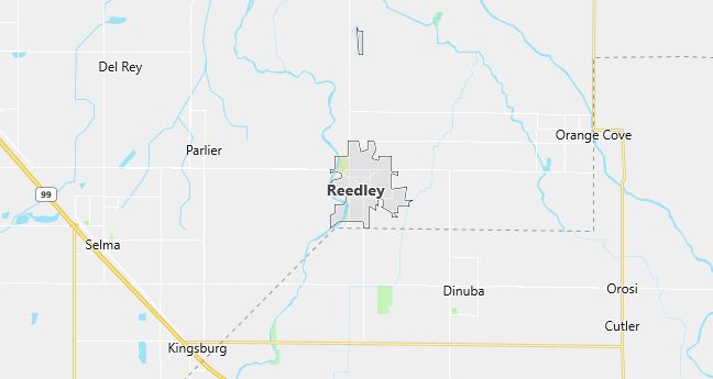 Map of Reedley, CA