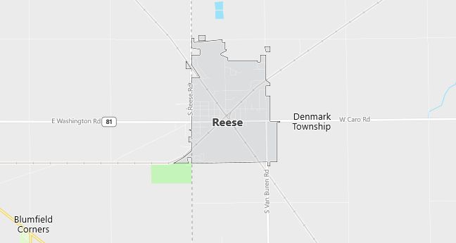 Map of Reese, MI