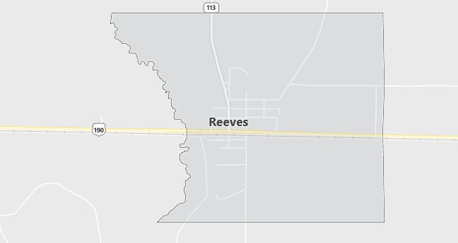 Map of Reeves, LA