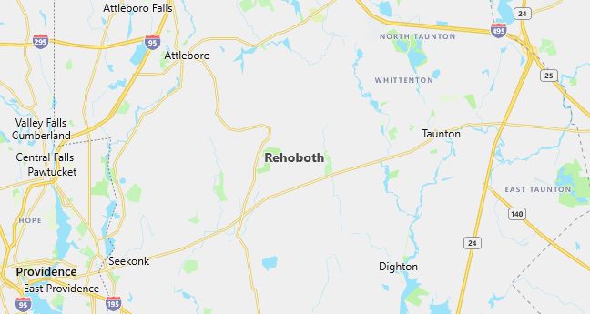 Map of Rehoboth, MA