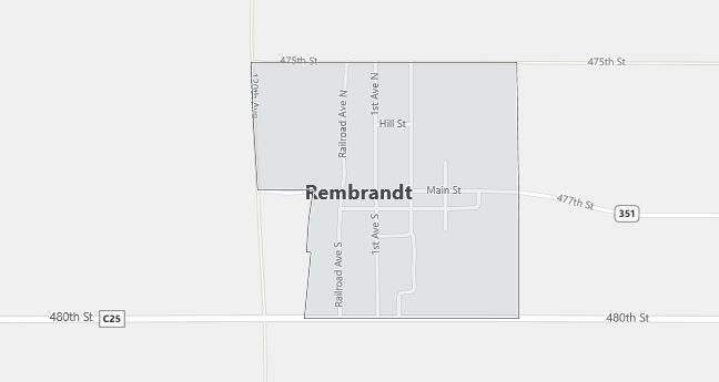 Map of Rembrandt, IA