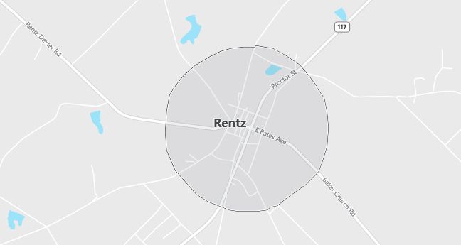 Map of Rentz, GA