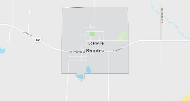 Map of Rhodes, IA