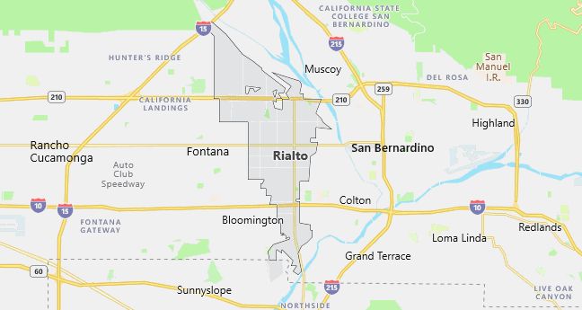 Map of Rialto, CA