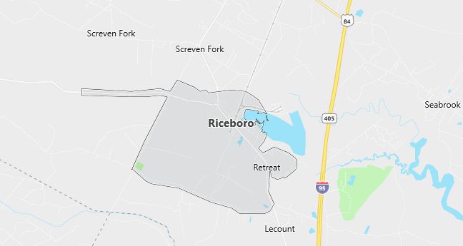 Map of Riceboro, GA