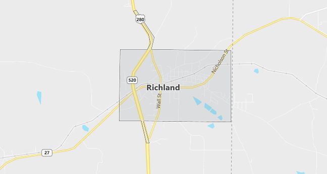 Map of Richland, GA