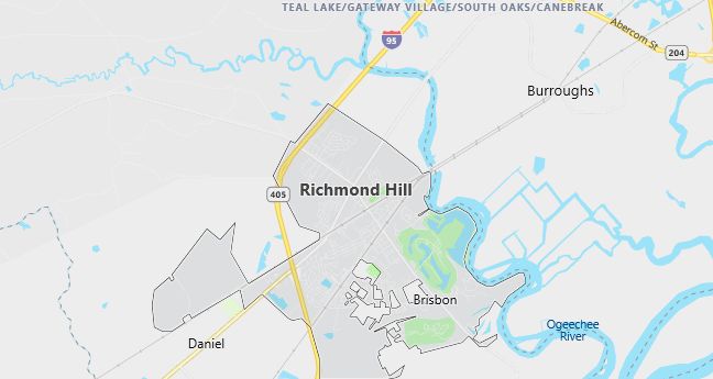 Map of Richmond Hill, GA