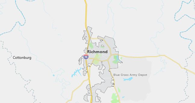 Map of Richmond, KY